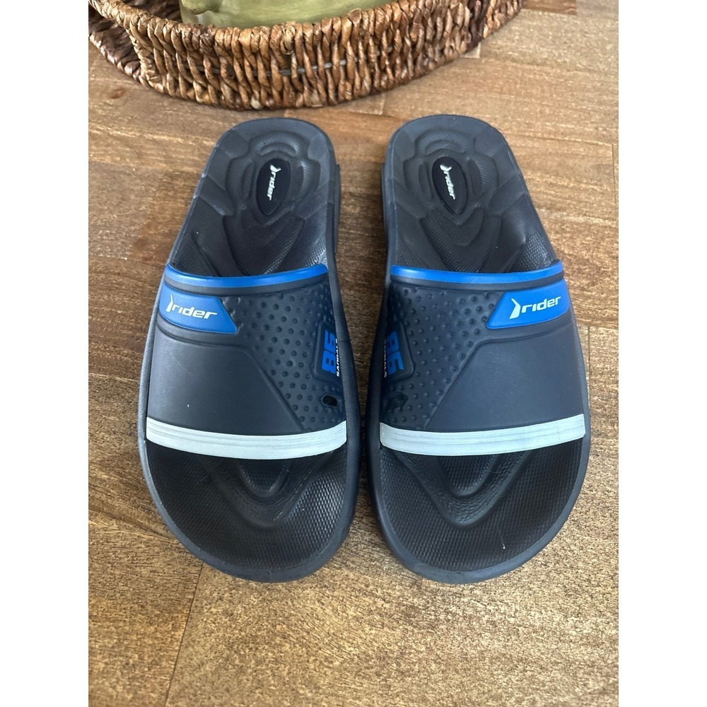 Rider Unisex Dark Blue Slides Synthetic Sandals.  Size 9‎